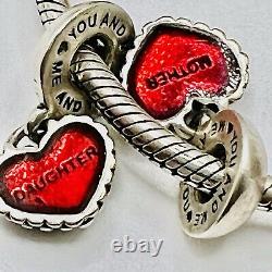 Authentic Pandora Sterling Silver 925 ALE 7 In Bracelet 9 Charms With Box