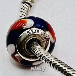 Authentic Pandora Sterling Silver 925 ALE 7 In Bracelet 9 Charms With Box