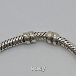 Authentic Pandora Sterling Silver 925 ALE 7 In Bracelet 9 Charms With Box