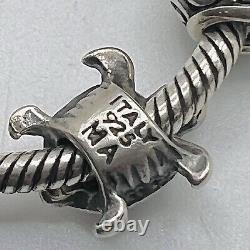 Authentic Pandora Sterling Silver 925 ALE 7 In Bracelet 9 Charms With Box