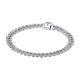 Authentic S925 Sterling Silver Timeless Pave Cuban Chain Bracelet 7.9 In