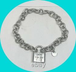 Authentic Tiffany & Co. 1837 Lock Charm Bracelet Sterling Silver 925