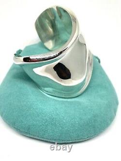 Authentic Tiffany & Co. Elsa Peretti Sterling Silver Bone Cuff Bracelet Right