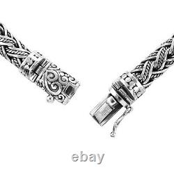 BALI Hand WEAVED Solid 925 Sterling Silver Chain Bracelet
