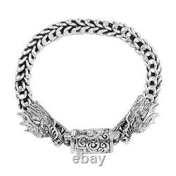 BALI LEGACY 925 Sterling Silver 8mm Borobudur Tulang Naga Bracelet Size 6.75