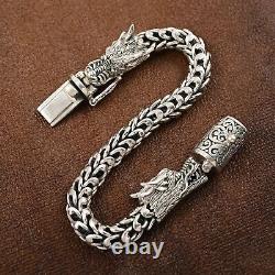 BALI LEGACY 925 Sterling Silver 8mm Borobudur Tulang Naga Bracelet Size 6.75