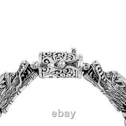 BALI LEGACY 925 Sterling Silver 8mm Borobudur Tulang Naga Bracelet Size 6.75