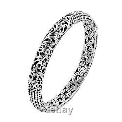 BALI LEGACY 925 Sterling Silver Bangle Cuff Bracelet Jewelry Gift Size 7.25