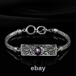 BALI LEGACY 925 Sterling Silver Star Ruby Bracelet Jewelry Gift Size 7.5 Ct 4.5