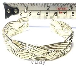 BEAUTIFUL STERLING SILVER BRAIDED CUFF BRACELET Stamped 925 Heavy 29.56 Grams