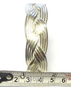 BEAUTIFUL STERLING SILVER BRAIDED CUFF BRACELET Stamped 925 Heavy 29.56 Grams