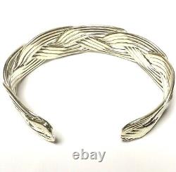BEAUTIFUL STERLING SILVER BRAIDED CUFF BRACELET Stamped 925 Heavy 29.56 Grams