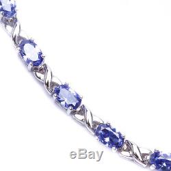 BEAUTIFUL TANZANITE with INFINITY SYMBOL. 925 Sterling Silver Bracelet 7.5