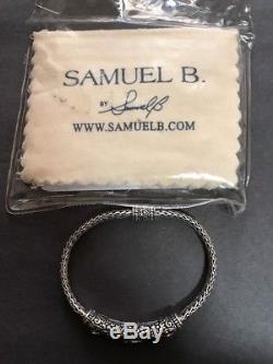 BENHAM BJC SAMUEL B HEAVY Garnet + Citrine STERLING Silver & 18K Gold Bracelet