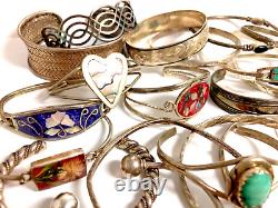 BRACELETS 384g 25 ct- bulk lot assorted Sterling, Silver, silvertone, Alpaca