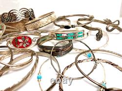 BRACELETS 384g 25 ct- bulk lot assorted Sterling, Silver, silvertone, Alpaca