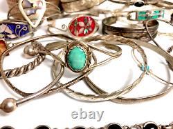 BRACELETS 384g 25 ct- bulk lot assorted Sterling, Silver, silvertone, Alpaca