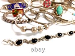 BRACELETS 384g 25 ct- bulk lot assorted Sterling, Silver, silvertone, Alpaca