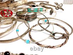 BRACELETS 384g 25 ct- bulk lot assorted Sterling, Silver, silvertone, Alpaca