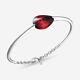 Baccarat Sterling Silver, Red Crystal Bangle Bracelet 2810361