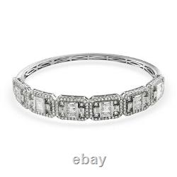 Bangle Cuff Bracelet 925 Silver Made with Swarovski Zirconia Gifts 7.25 Ct 12.8