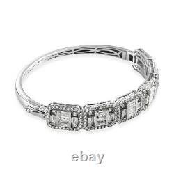 Bangle Cuff Bracelet 925 Silver Made with Swarovski Zirconia Gifts 7.25 Ct 12.8