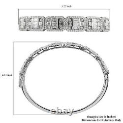 Bangle Cuff Bracelet 925 Silver Made with Swarovski Zirconia Gifts 7.25 Ct 12.8