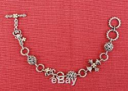 Barbara Bixby Sterling Silver 18k Gold Storyteller Charm Bracelet Cross Ohm Key