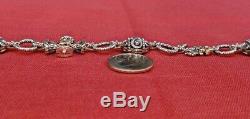 Barbara Bixby Sterling Silver 18k Gold Storyteller Charm Bracelet Cross Ohm Key