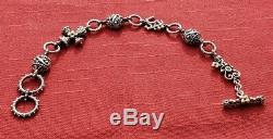 Barbara Bixby Sterling Silver 18k Gold Storyteller Charm Bracelet Cross Ohm Key