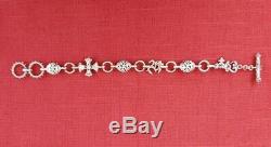 Barbara Bixby Sterling Silver 18k Gold Storyteller Charm Bracelet Cross Ohm Key
