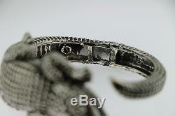 Barry Kieselstein-Cord sterling silver Alligator Hinged Bracelet with diamonds