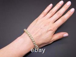Beautiful Estate 14K Yellow Gold Over 3.50 Ct Diamond 7 Tennis Bracelet Ladies