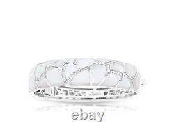 Belle Etoile Sirena Bangle Mother of Pearl Sterling Silver Pave