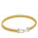 Bellezza Yellow Gold Plated Sterling Silver Cz Woven Buckle Bracelet, 6-1/4