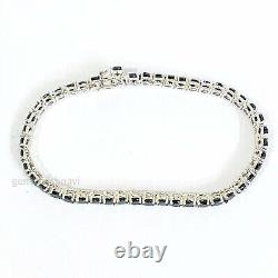 Black Diamond Tennis Bracelet 7.50 Inches In 925 Sterling Silver AAA Certified