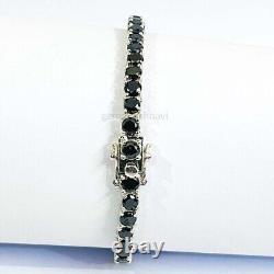 Black Diamond Tennis Bracelet 7.50 Inches In 925 Sterling Silver AAA Certified