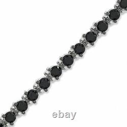 Black Onyx Tennis Bracelet in Solid 925 Sterling Silver Women's Jewelry