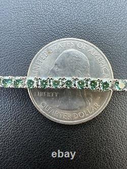 Blue Green MOISSANITE Tennis Bracelet 925 Sterling Silver Pass Test 3mm Hip Hip