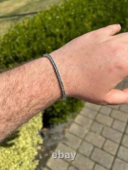 Blue Green MOISSANITE Tennis Bracelet 925 Sterling Silver Pass Test 3mm Hip Hip