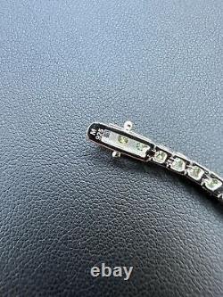 Blue Green MOISSANITE Tennis Bracelet 925 Sterling Silver Pass Test 3mm Hip Hip