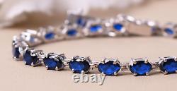 Blue Sapphire Bracelet Tennis Bracelet 925 Sterling Silver Women Bracelet Gifts