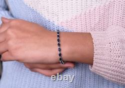 Blue Sapphire Bracelet Tennis Bracelet 925 Sterling Silver Women Bracelet Gifts