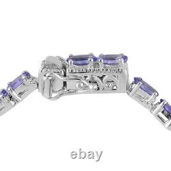 Blue Tanzanite Tennis Bracelet 925 Sterling Silver Platinum Plated 7.25 Ct 9.4