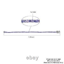 Blue Tanzanite Tennis Bracelet 925 Sterling Silver Platinum Plated 7.25 Ct 9.4