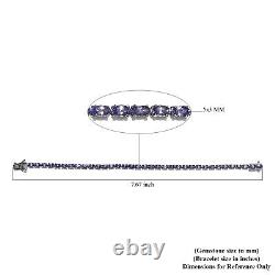 Blue Tanzanite Tennis Bracelet 925 Sterling Silver Platinum Plated 7.25 Ct 9.4