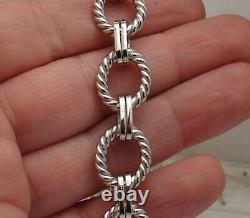 Bold Twisted and Shiny Oval Link Bracelet Anti-Tarnish Real Sterling Silver
