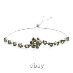 Bracelet 925 Sterling Silver Platinum Plated Moldavite Zircon for Women Ct 4.4