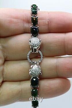 Bracelet Black Opal Genuine Gems Sterling Silver Tiger Design 7 1/4 to 81/2 Inch