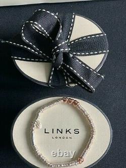 Brand New Genuine Links Of London Xs Rose Gold Vermeil Heart Sweetie Bracelet